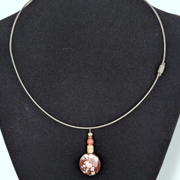 Bohemian Natural Stone Pendant Necklace - Picture 4 of 5